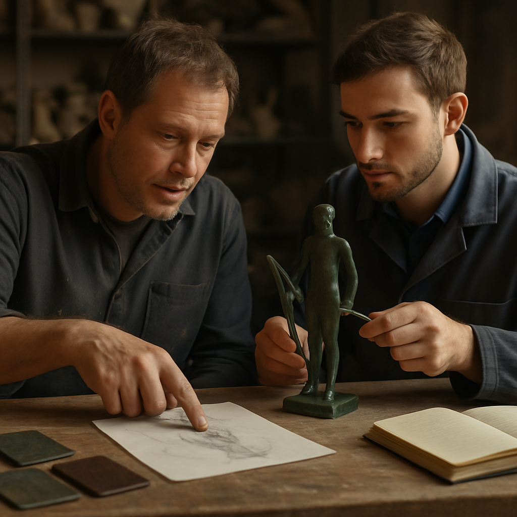 Künstlerische Zusammenarbeit in Bronze mit Muss Noch Gießen